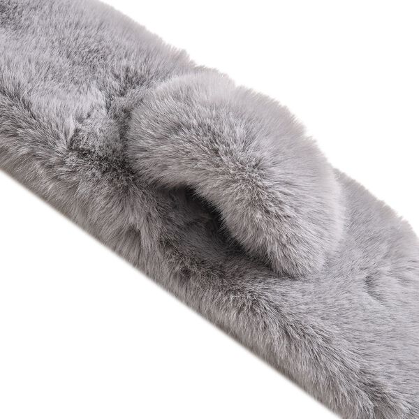 Flauschiger Kunst-Nerzpelz-Schlaufenschal, 89x11cm, Grau image number 4