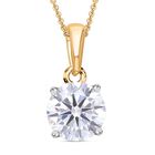 LUXURIANT DIAMOND - Lab Grown Diamant SI-GH Anhänger mit Kette, ca. 50cm, 925 Silber 750 Gelbgold Vermeil ca. 1.00 ct