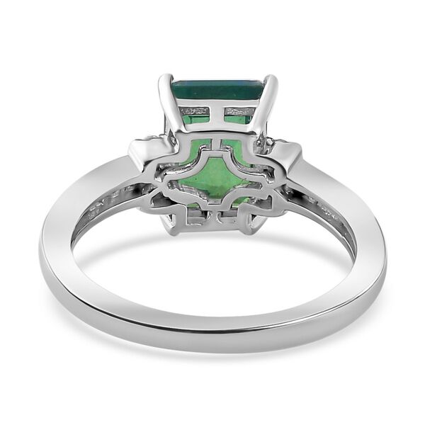 Pfau Quarz Triplette, Wei&szlig;er Zirkon Ring 925 Silber platiniert (Gr&ouml;&szlig;e 16.00) ca. 1,94 ct image number 6