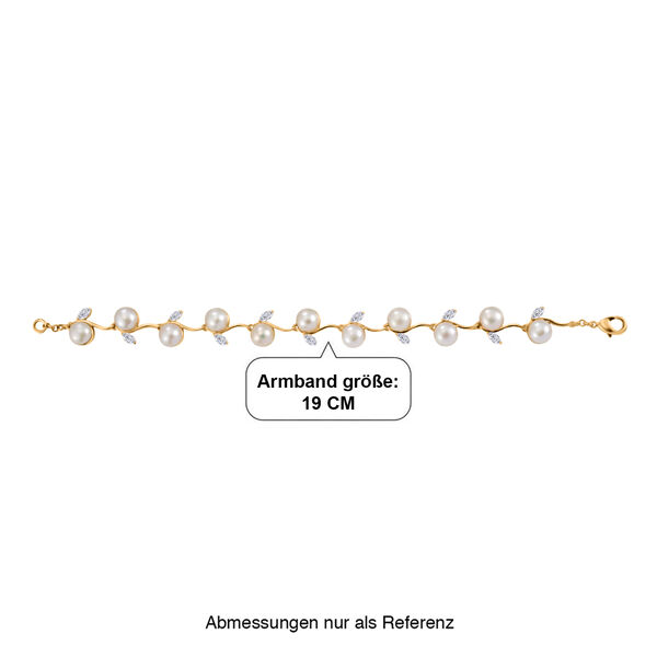 EVER TRUE S&uuml;&szlig;wasser Perle (7-7.5 mm), Wei&szlig;er Topas Armband ca. 19 cm Nickelfreies Messing image number 4