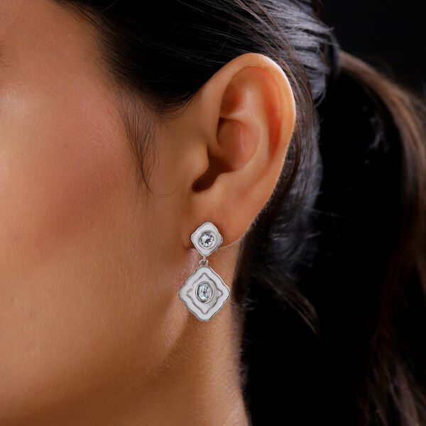 Himmelblau Topas Ohrringe, ca. 1,28 ct image number 3