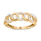 Weißer Diamant Ring, 925 Silber Gelbgold Vermeil, (Größe 18.00) ca. 0.15 ct image number 0