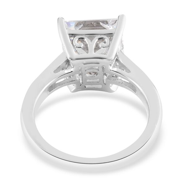 LUSTRO STELLA Hergestellt mit ZIRKONIA Solit&auml;r-Ring 925 Silber Platin-&Uuml;berzug image number 3