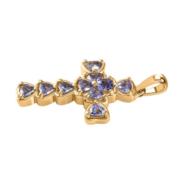 Tansanit Anh&auml;nger, 925 Silber 750 Gelbgold Vermeil - 1 ct. image number 4