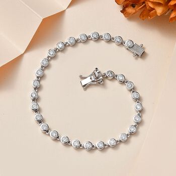 Moissanit Armband ca. 20 cm 925 Silber rhodiniert ca. 3,26 ct.