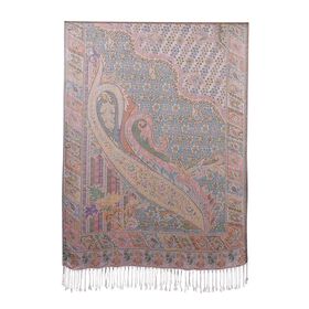 Schal mit Paisley-Muster und Fransen, 70x180cm, Mehrfarbig
