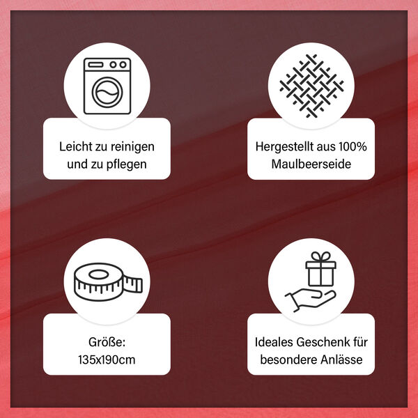 LA MAREY - Chiffonschal aus 100% Maulbeerseide in Korallfarbe image number 5