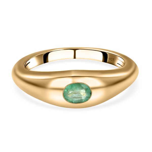 AA &Auml;thiopischer Smaragd-Ring, 925 Silber Gelbgold Vermeil  ca. 0,33 ct