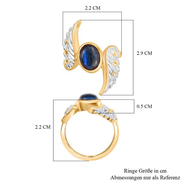 GP Celestial Dream Kollektion- AAA Labradorit und Kanchanaburi blauer Saphir-Ring - 2,38 ct. image number 7