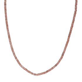 Brauner Zirkon Halskette ca. 45 cm 925 Silber rhodiniert ca. 78.00 ct