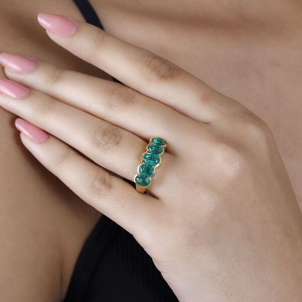 Smaragd Triplett Quarz Ring - 3,40 ct. image number 2