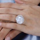 AA Premium Regenbogen Mondstein, weißer Zirkon Ring, 925 Silber platiniert (Größe 18.00) ca. 18.45 ct image number 2