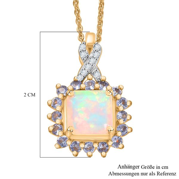D'Joy Natürlicher, äthiopischer Welo Opal, Tansanit und Moissanit Anhänger mit 50cm Kette - 1,63 ct. image number 6
