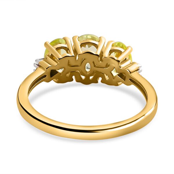 AA Chrysoberyll-Ring, 925 Silber Gelbgold Vermeil (Gr&ouml;&szlig;e 17.00) ca. 2,26 ct image number 6