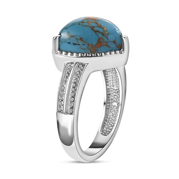 Blaues T&uuml;rkis Ring Edelstahl (Gr&ouml;&szlig;e 17.00) ca. 5,08 ct image number 5