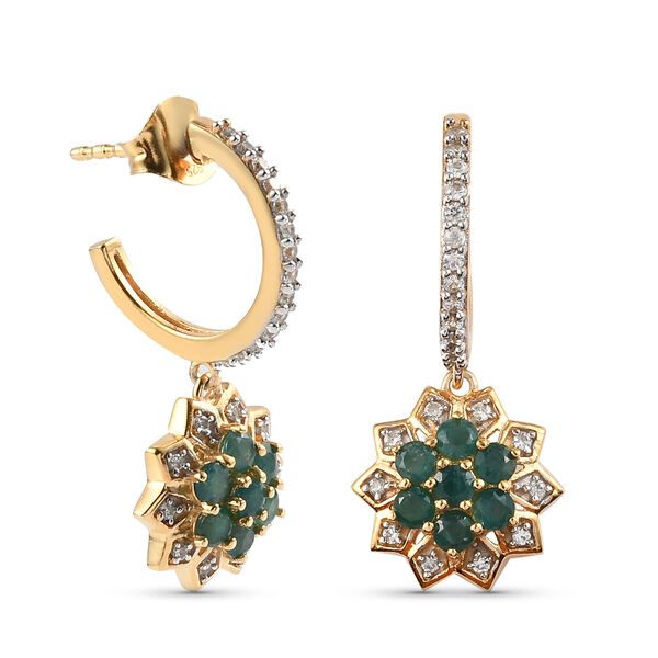 Grandidierit und Zirkon Ohrh&auml;nger 925 Silber vergoldet ca. 1,52 ct&nbsp; image number 4