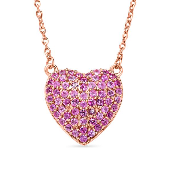 AAA Rosa Saphir Halskette ca. 45 cm 925 Silber Ros&eacute;gold Vermeil ca. 1.79 ct