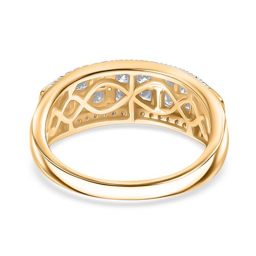 LUXURIANT DIAMOND - Lab Grown Diamant SI-GH SGL zertifiziert Ring, 925 Silber 750 Gelbgold Vermeil (Größe 17.00) ca. 1,00 ct image number 5