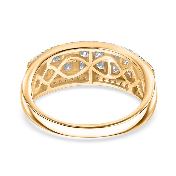 LUXURIANT SGL zertifizierter SI-GH Labor Diamant Ring, 925 Silber 750 Gelbgold Vermeil - 1 ct. image number 6