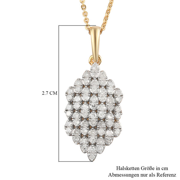 Diamant Cluster-Anh&auml;nger mit Kette in Silber image number 6