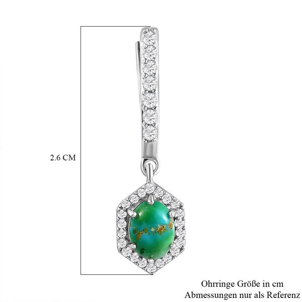 Sierra Nevada T&uuml;rkis und Zirkon-Ohrh&auml;nger, 925 Silber platiniert, 3,69 ct image number 6