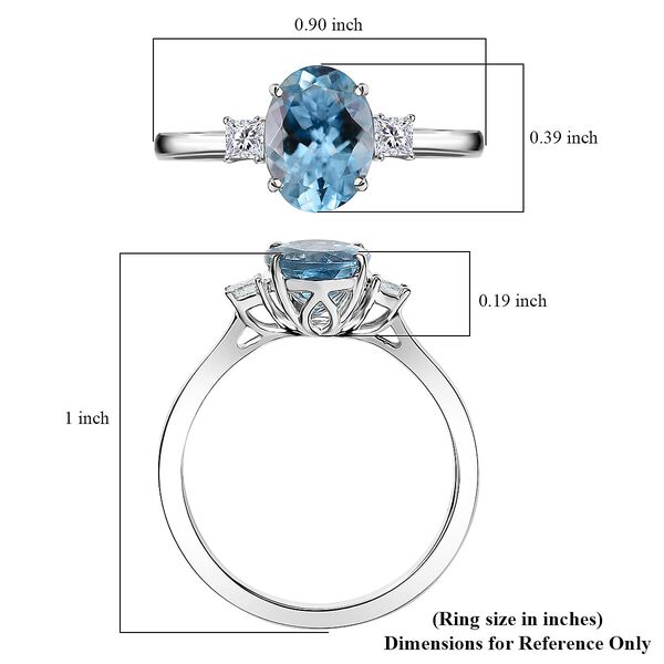 AAA Aquamarin, Wei&szlig;er Diamant Ring 585 Gold (Gr&ouml;&szlig;e 17.00) ca. 2,00 ct image number 5