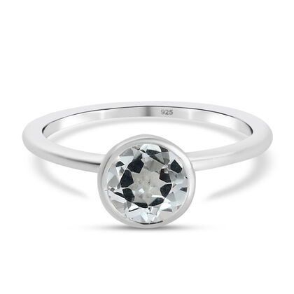 Weißer Topas Solitär Ring 925 Silber (Größe 18.00) ca. 1,00 ct