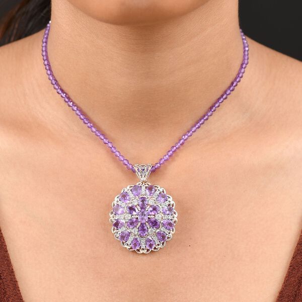 D'Joy AAA Rose De France Amethyst Schmuckset ca. 45 cm 925 Silber 750 Ros&eacute;gold Vermeil ca. 42,11 ct. image number 3