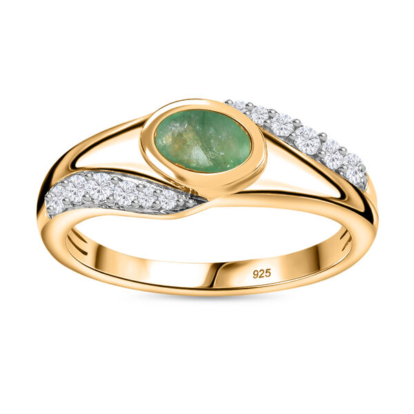 Kagem sambischer Smaragd und Zirkon-Ring - 0,71 ct. image number 4