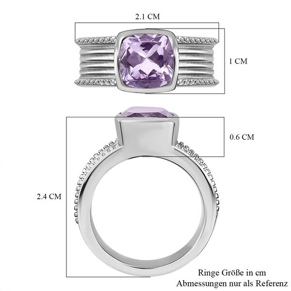 Rosa Amethyst Ring, Edelstahl (Größe 17.00) ca. 2.08 ct image number 6