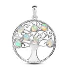 Natürlicher, äthiopischer Opal Baum des Lebens-Anhänger, 925 Silber platiniert ca. 0,94 ct