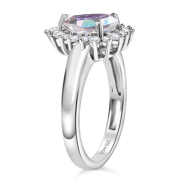 D'Joy Merkur mystischer Topas, Wei&szlig;er Zirkon Ring 925 Silber platiniert (Gr&ouml;&szlig;e 20.00) ca. 2,16 ct image number 4