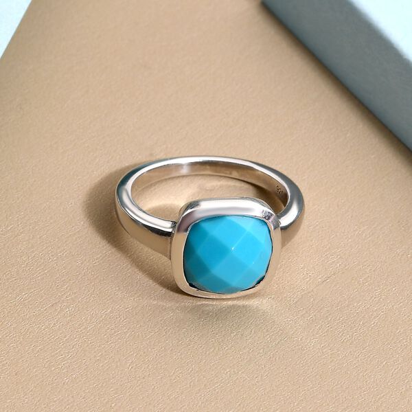 Amerikanischer, Natürlicher Sleeping Beauty Türkis-Ring, 925 Silber platiniert  ca. 3,76 ct image number 2