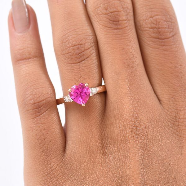 LUXURIANT AAA Labor Rosa Saphir und Diamant Ring - 2,72 ct. image number 3