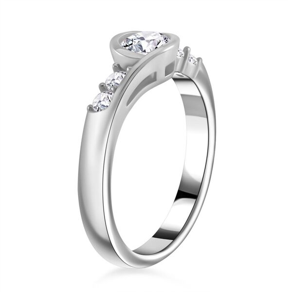 Moissanit Ring, 925 Silber rhodiniert - 0,74 ct. image number 3