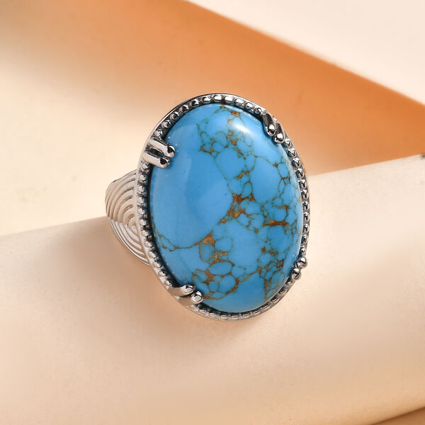 Blauer Türkis Ring - 20,57 ct. image number 1