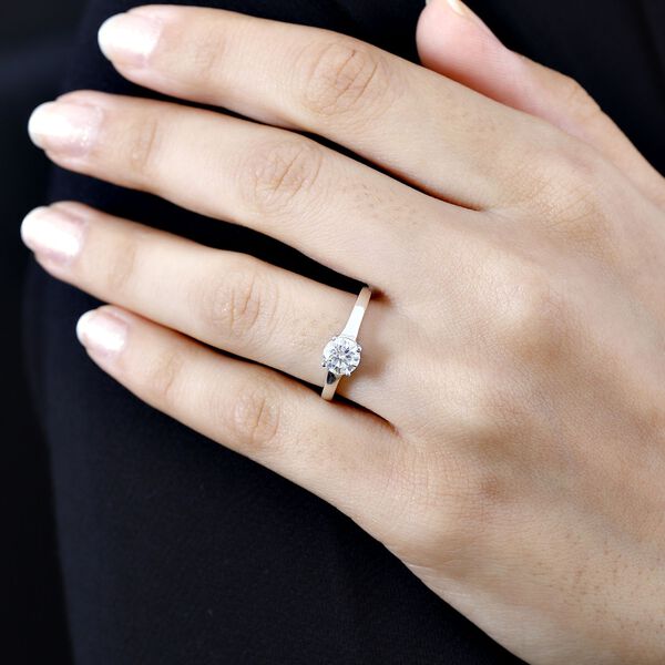 Moissanit Ring, 925 Silber rhodiniert - 0,75 ct. image number 2