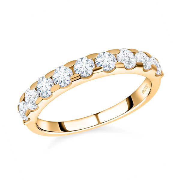 Moissanit Ring in 925 Silber mit Gelbgold Vermeil - 0,93 ct. image number 3