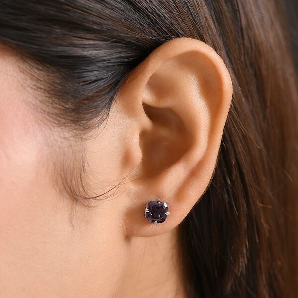 AAA Lab Created Alexandrit Ohrringe, 417 Gold ca. 3.20 ct image number 2