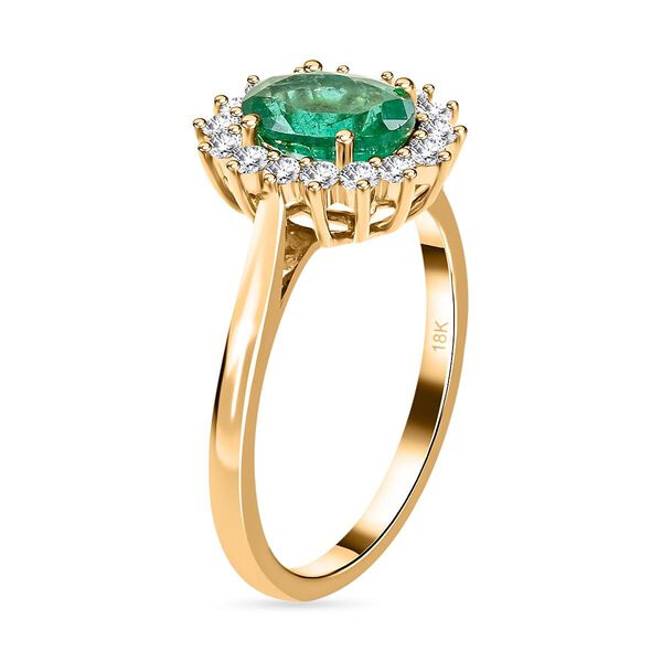 AAA Kagem sambischer Smaragd und Diamant Ring in 585 Gold - 2,18 ct. image number 3