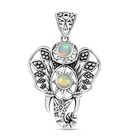 Handgearbeiteter, natürlicher, äthiopischer Opal-Anhänger, 925 Silber Schwarz oxidiert ca. 0,78 ct