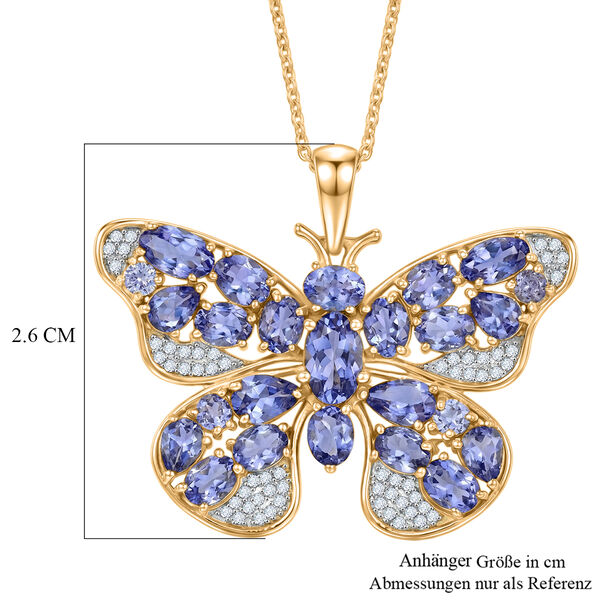 D'Joy Tansanit Schmuckset ca. 50 cm 925 Silber 750 Gelbgold Vermeil ca. 4,46 ct. image number 6