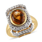 Madeira Citrin und Zirkon Ring 925 Silber vergoldet  ca. 3,24 ct image number 3