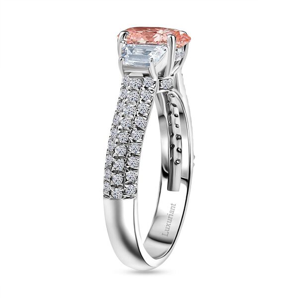 LUXURIANT VS rosa und VS-EF wei&szlig;er Labor Diamant Ring in 950 Platin - 1,57 ct. image number 5