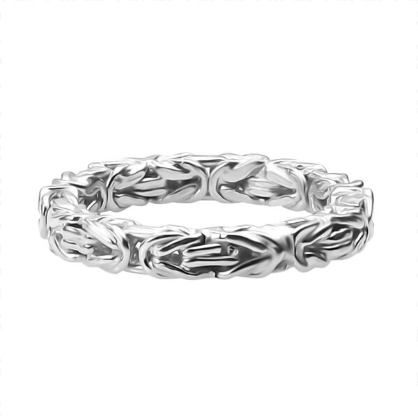 Handgefertigter Bandring im byzantinischen Ketten-Design, 925 Silber rhodiniert image number 0