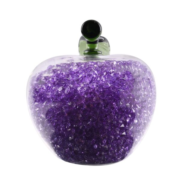 Handgefertigter und dekorativer Apfel-Figur aus Kristall, Lila image number 4