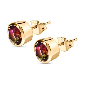 Wassermelonen Quarz Triplett Ohrstecker - 3,05 ct.