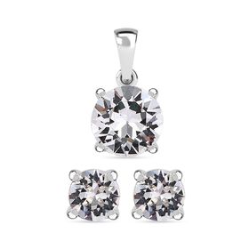J Francis gefertigt mit SWAROVSKI- 2er-Set- Weißes Kristall Swarovski-Schmuckset