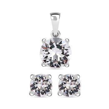 J Francis gefertigt mit SWAROVSKI- 2er-Set- Wei&szlig;es Kristall Swarovski-Schmuckset