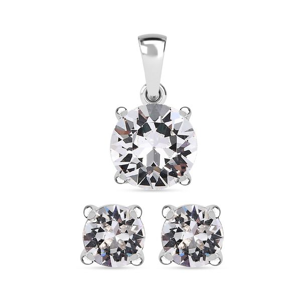 J Francis gefertigt mit SWAROVSKI- 2er-Set- Wei&szlig;es Kristall Swarovski-Schmuckset